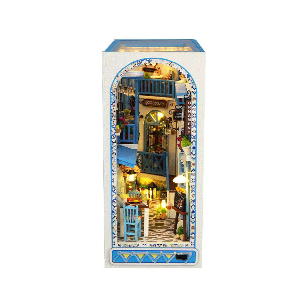 StartCabin DIY Buch Nook Miniatur Hütte als dekorativer Bücherregaleinsatz in Blau und Maritim mit Touch Cover - Bild 4