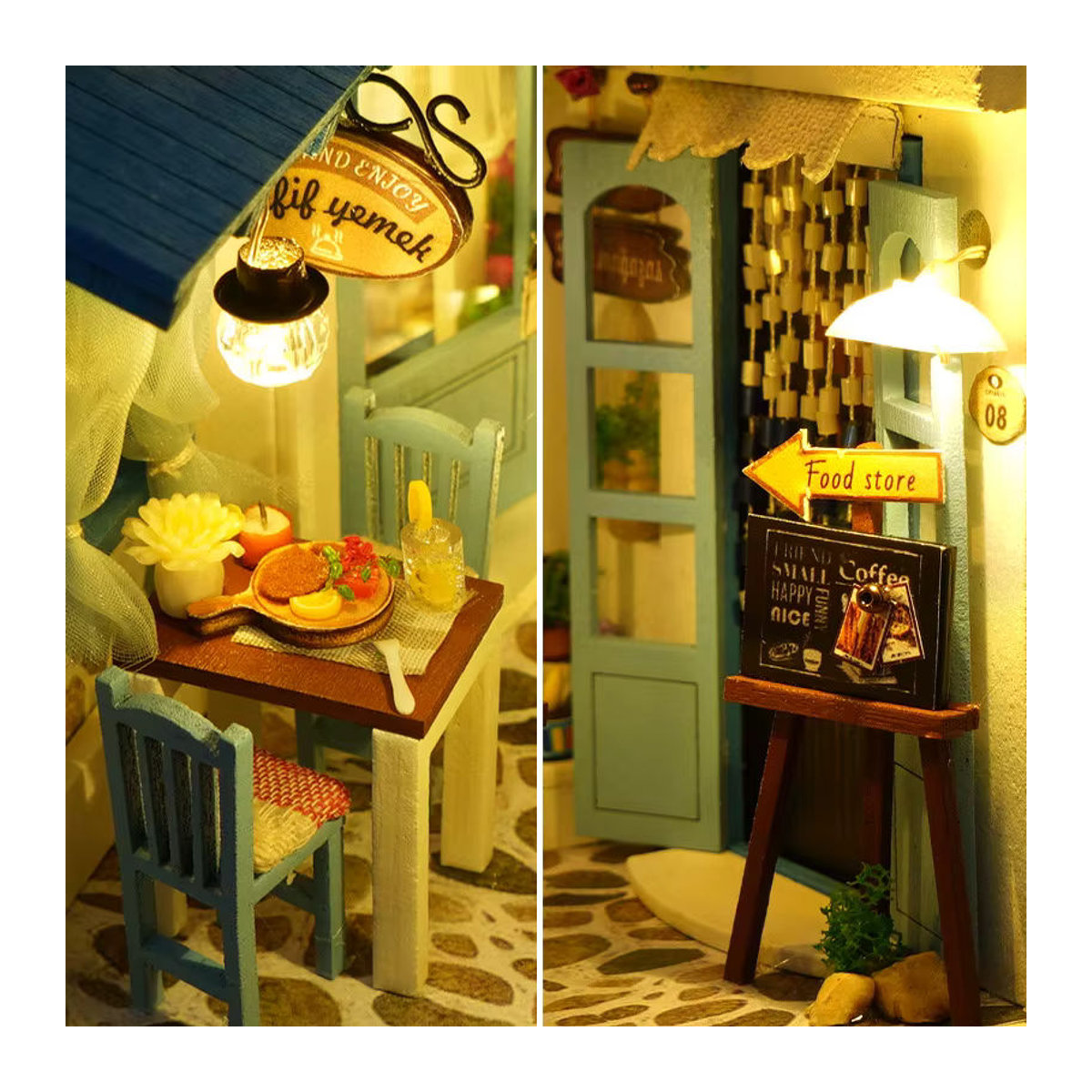 StartCabin DIY Buch Nook Miniatur Hütte als dekorativer Bücherregaleinsatz in Blau und Maritim mit Touch Cover - Bild 6