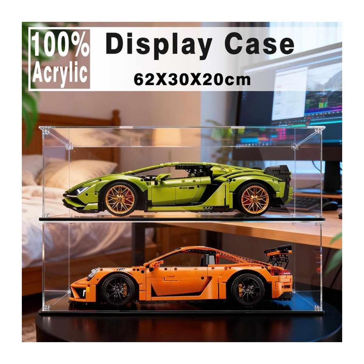 Staubdichte Acryl-Displaybox von YI ZHAN Store für Lego 42115, transparente Vitrine für Modellautos, B/H/T: 62 x 30 x 20 cm - Bild 1