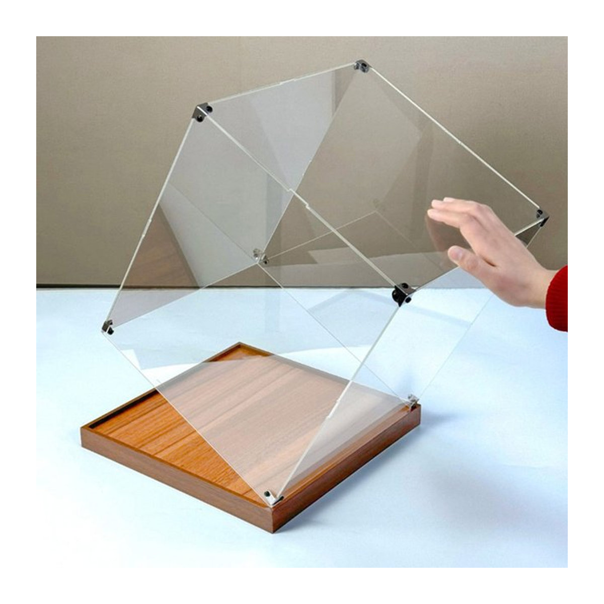Staubdichte Acryl-Holzvitrine als transparente Sammelbox für Modelle und Spielzeug, B/T/H: 25,0 x 10,0 x 10,0 cm - Bild 1