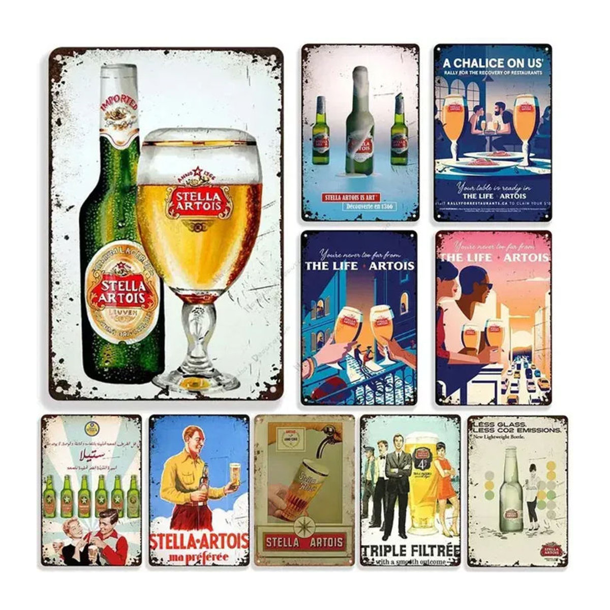 Stella Artois Vintage Metall-Blechschild Wanddekoration mehrfarbig B/H: 30 x 20 cm - Bild 1