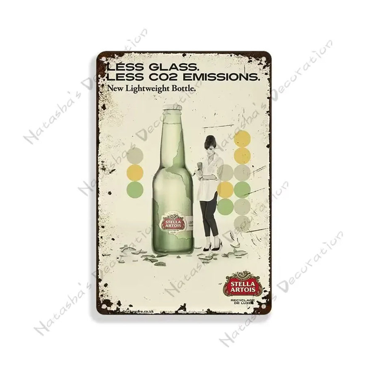 Stella Artois Vintage Metall-Blechschild Wanddekoration mehrfarbig B/H: 30 x 20 cm - Bild 2