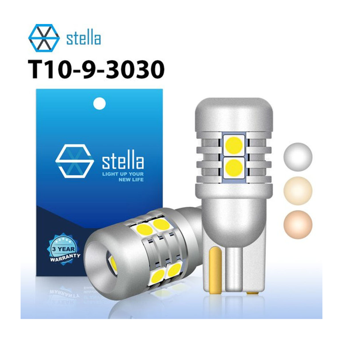 Stella T10 LED W5W Set mit 9 SMD 3030 Chips für 9-46V Canbus-kompatibel - Bild 1