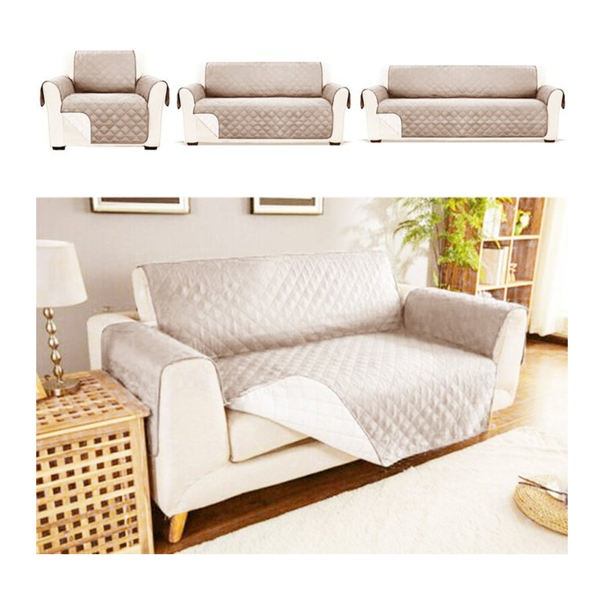 Steppschutz Sofabezüge mit Anti-Rutsch-Funktion als Möbel Schutzhülle für dein Sofa im Wohnzimmer zum Schutz vor Haustieren - Bild 1