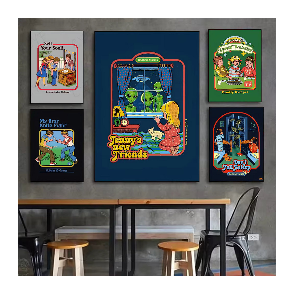 Steven Rhodes Kunst Poster Vintage Ästhetische Wanddekoration Mehrfarbig aus Papier - Bild 2