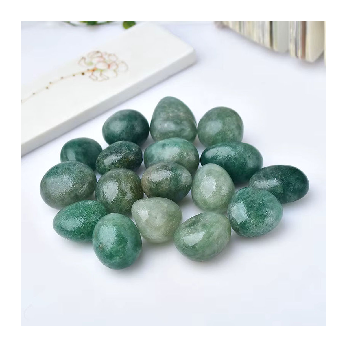 Stone Brothers Grüne Erdbeere Quarz Kristalle Natursteine für Reiki Chakra Heilung und Aquarium Dekoration 100g - Bild 3