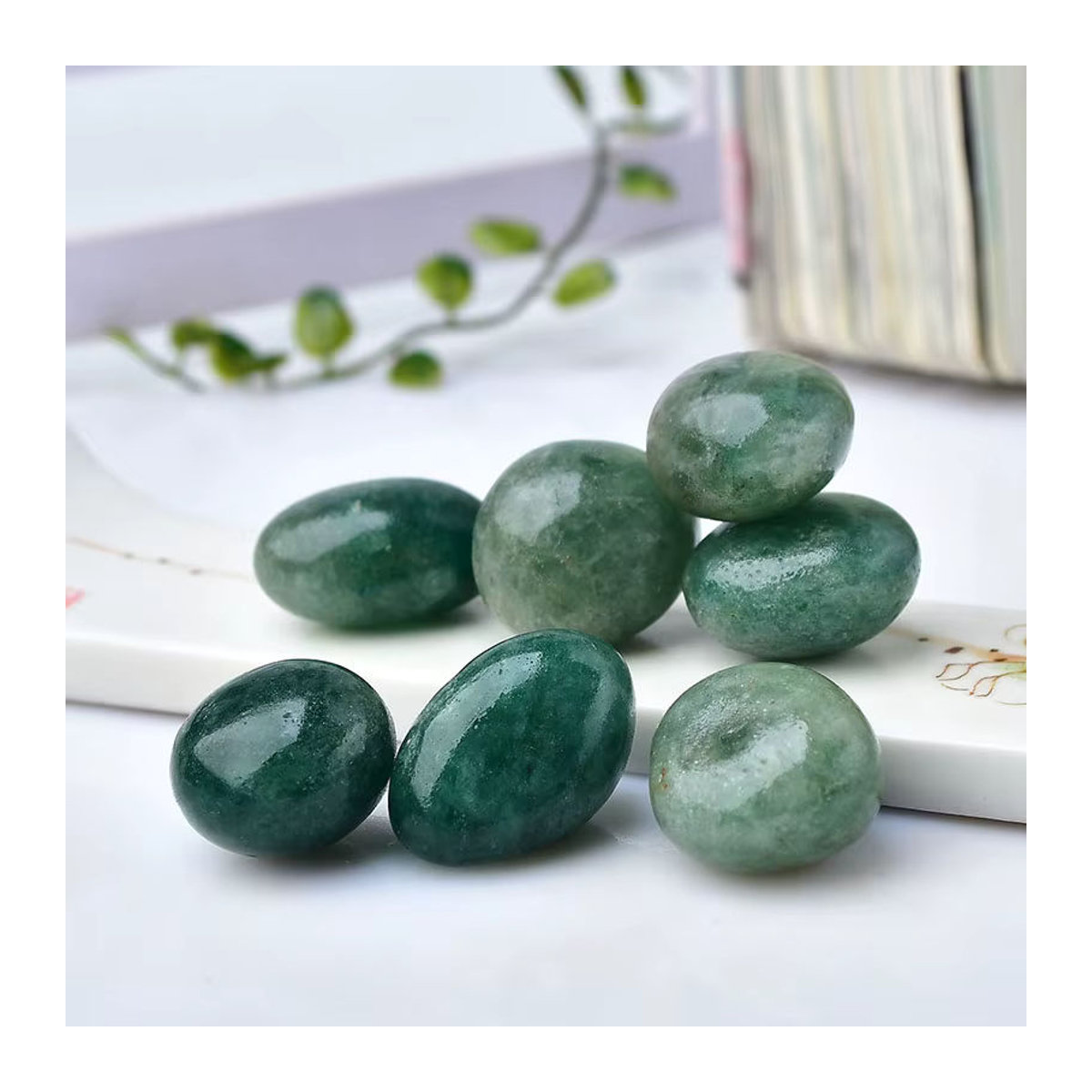 Stone Brothers Grüne Erdbeere Quarz Kristalle Natursteine für Reiki Chakra Heilung und Aquarium Dekoration 100g - Bild 4