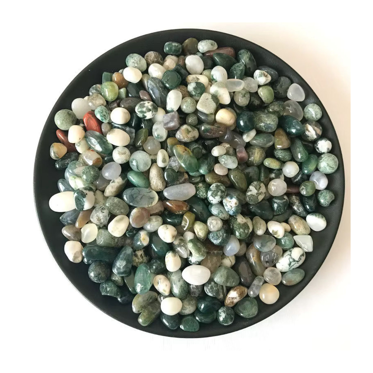 Stone Brothers Moosachat Kies aus natürlichen Quarzkristallen in Grün, 100g - Bild 2