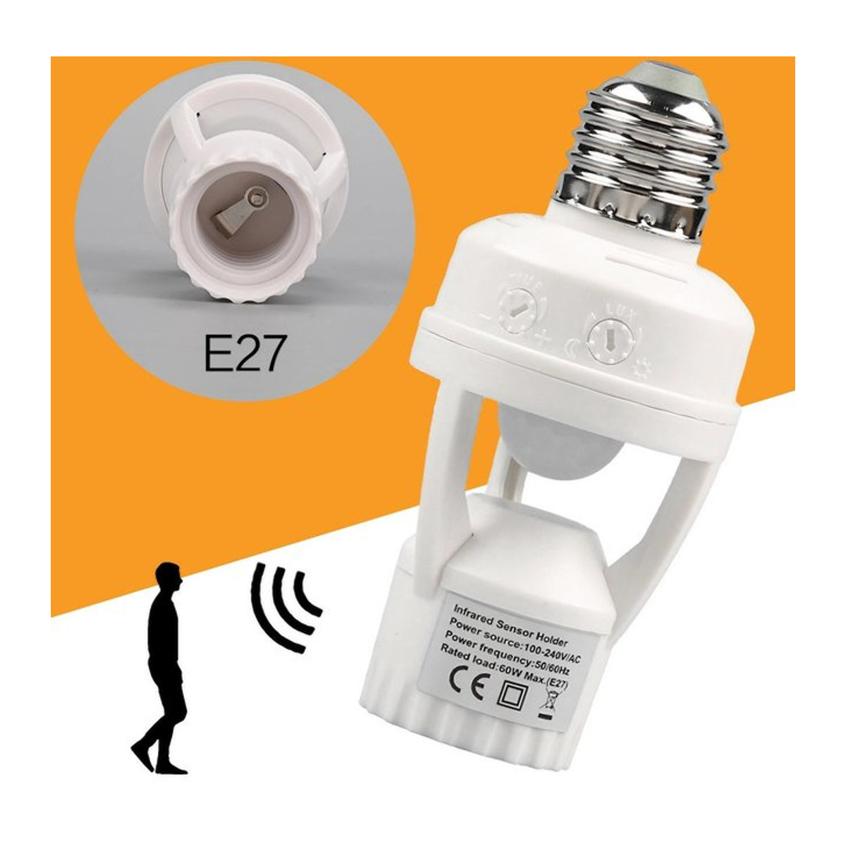 STONEGO Smart E27 Glühbirne mit Infrarot-Bewegungssensor und einstellbarer Empfindlichkeit - Bild 1