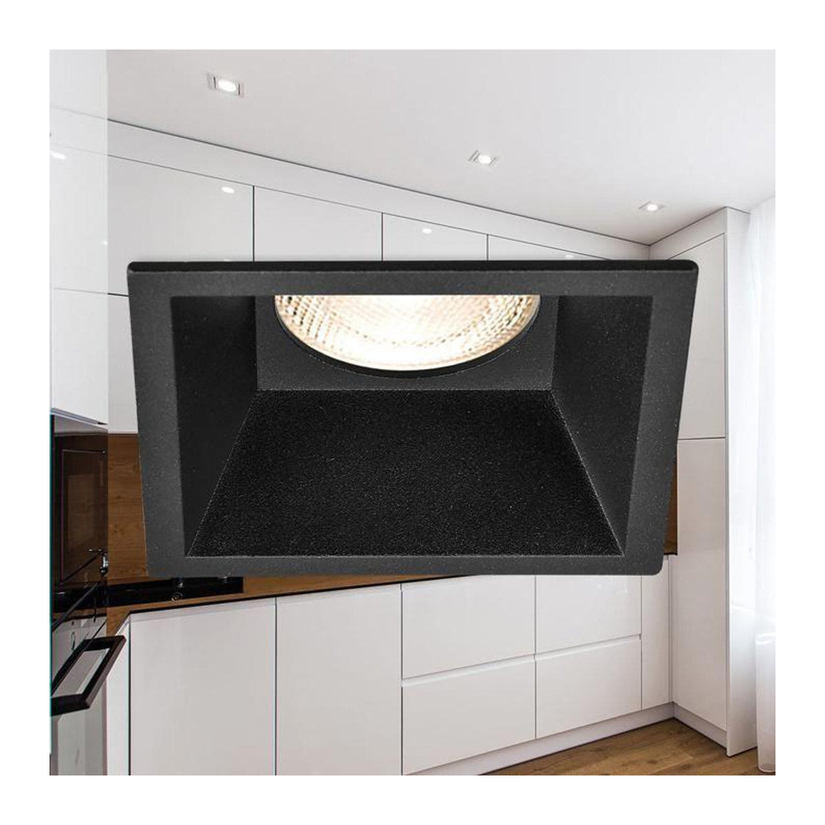 Strahler-Einbaurahmen Tetra S2 quadratisch in Schwarz für MR16 GU10/GU5.3 - Bild 3