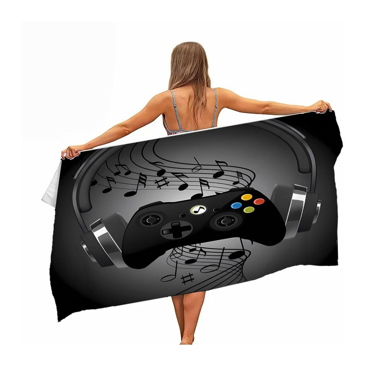 Strandtuch Gamepad Modernes Design, super saugfähig und schnell trocknend, Breite: 30 cm, Höhe: 60 cm - Bild 1