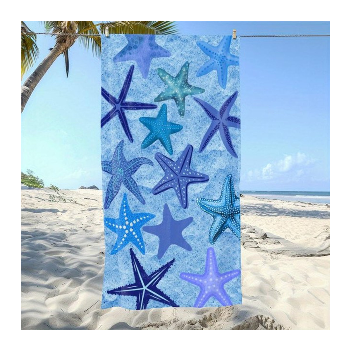 Strandtuch mit Seestern-Print von Ka Chen Muda, Breite: 30 cm, Höhe: 60 cm - Bild 1