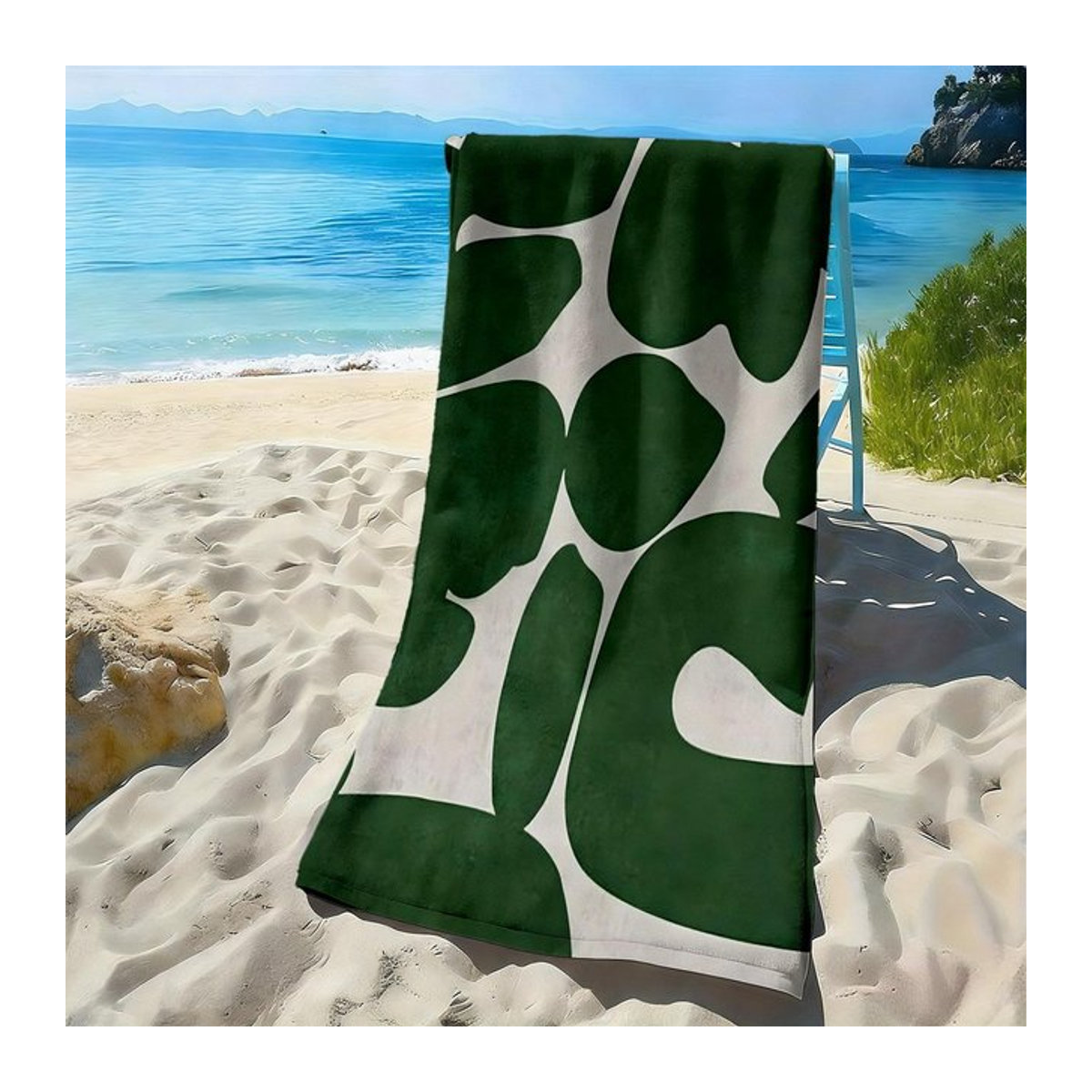 Strandtuch Shanika Chen mit abstrakten grafischen Mustern aus Polyester-Mikrofaser, Breite: 30 cm, Höhe: 60 cm - Bild 1