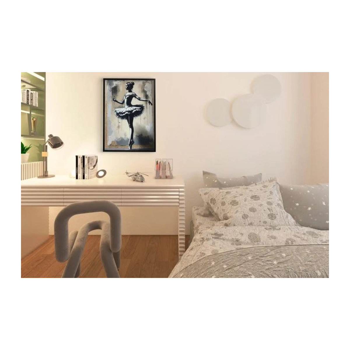 Street Art Poster Tänzerin im Banksy Stil für dein Wohnzimmer oder Loft auf Premium-Fotopapier 240g mit Plexiglas, B/H: 70 x 50 cm - Bild 2
