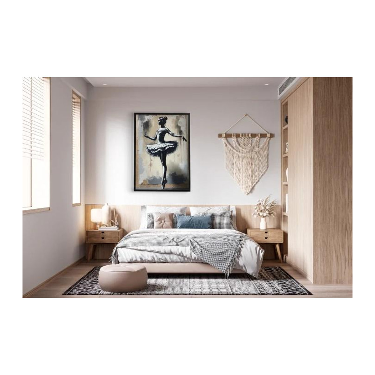 Street Art Poster Tänzerin im Banksy Stil für dein Wohnzimmer oder Loft auf Premium-Fotopapier 240g mit Plexiglas, B/H: 70 x 50 cm - Bild 3