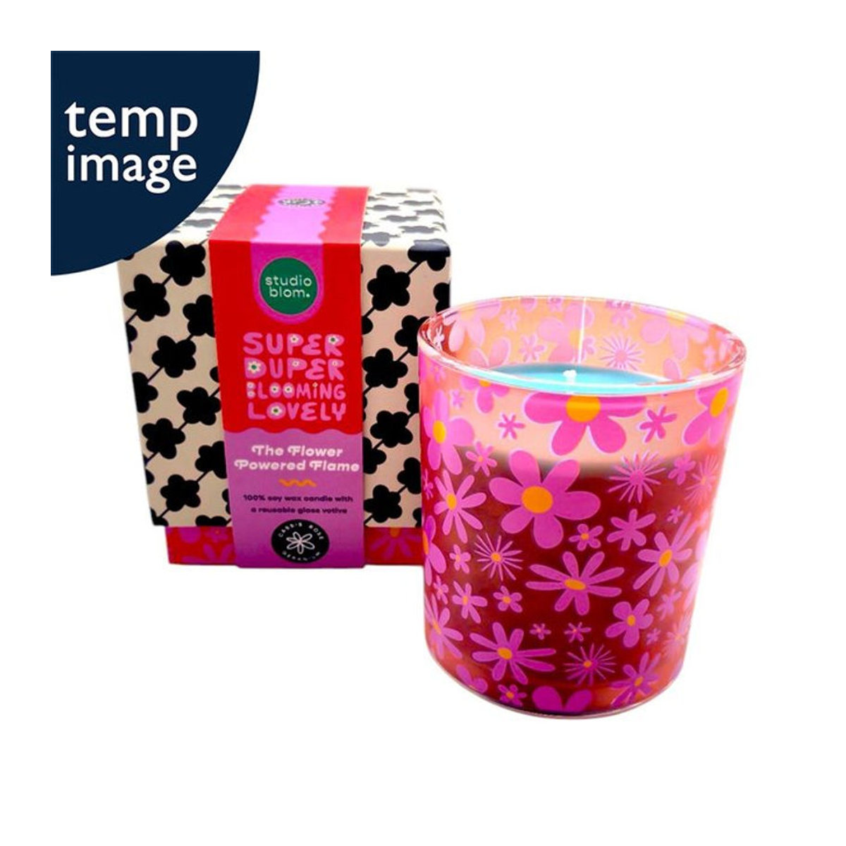 Studio Blom Super Duper Stumpenkerze aus Sojawachs in mehrfarbigem floralem Design - Bild 1