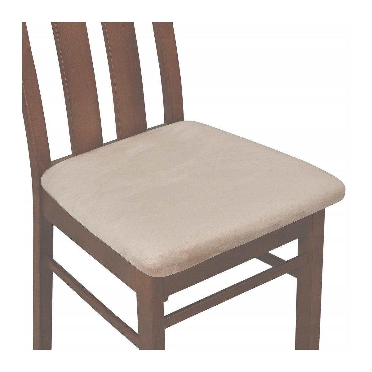 Stuhlhusse Sitzbezug aus Velours Tess in Hellbeige - Bild 2