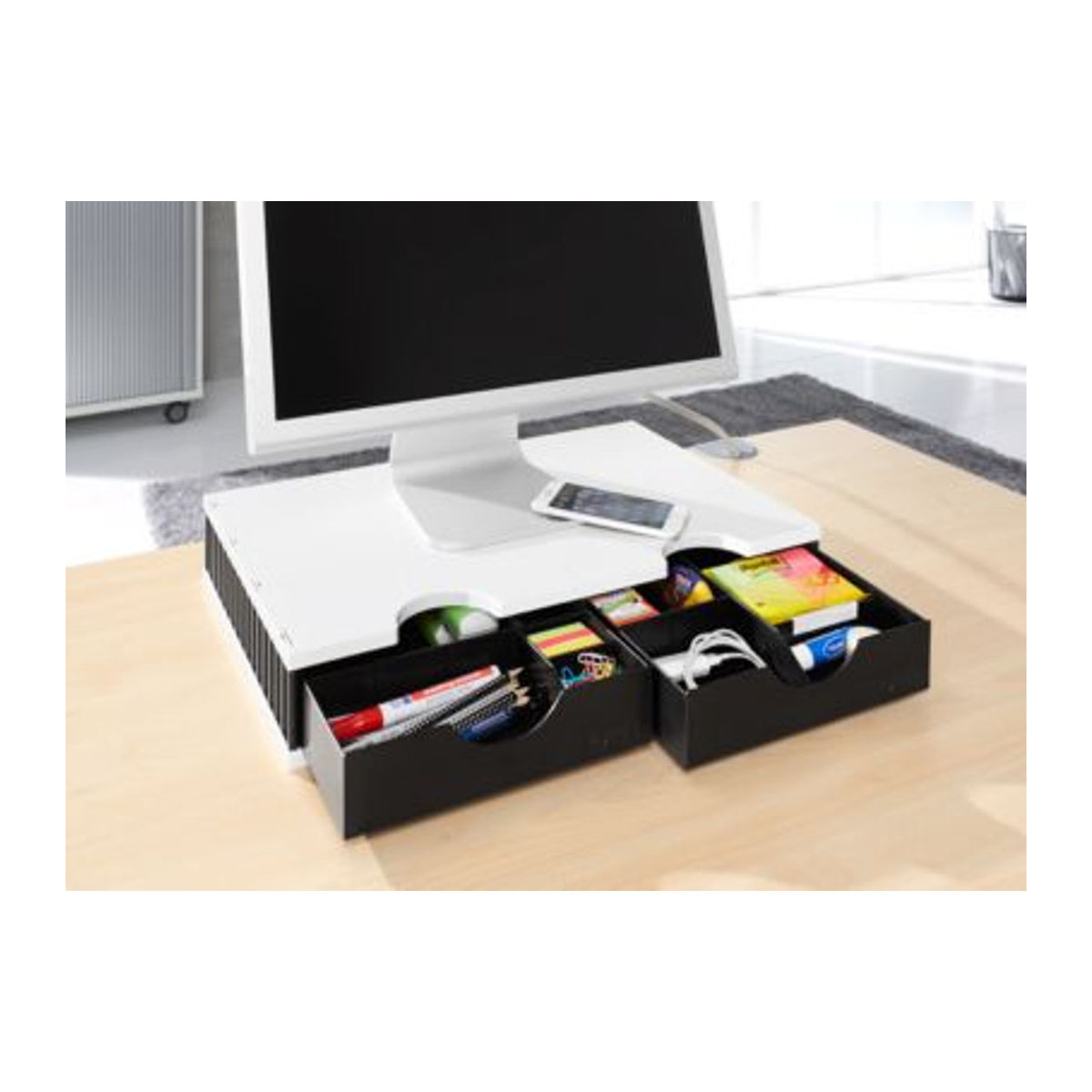 Styrodoc Duo Sortierstation von Styro in Schwarz, Grau oder Schwarz/Weiß im minimalistischen Design - Bild 1