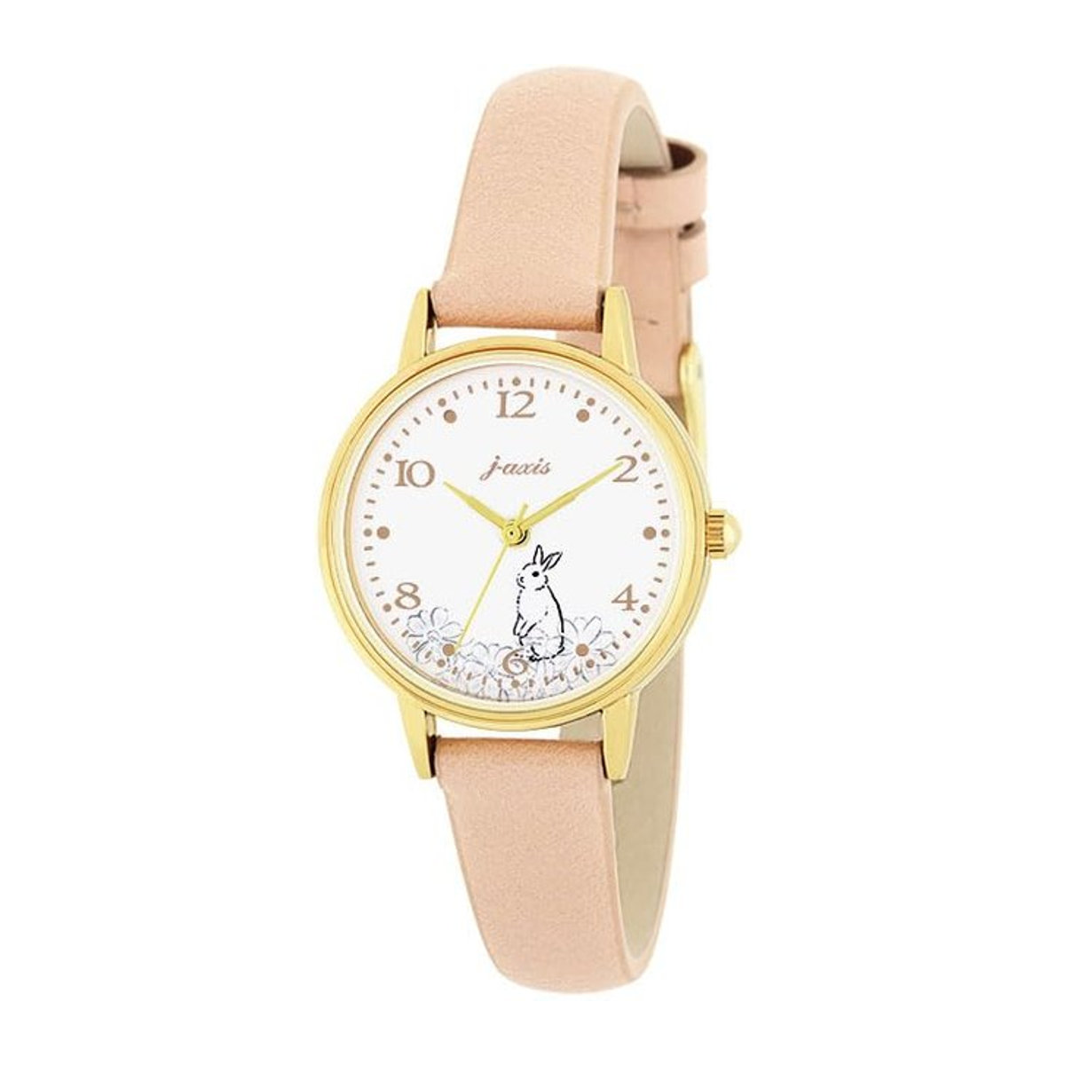 Sun Flame J-Axis Tier Hase Uhr CF2C0024-PI Damen Pink mit Animal Print und analogem Zifferblatt - Bild 1