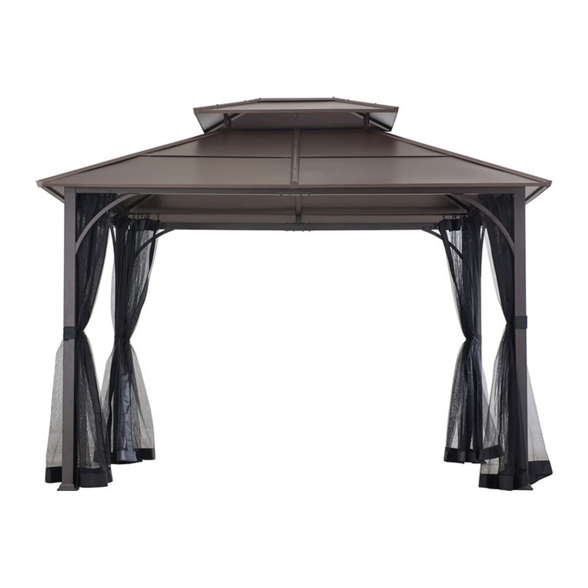 Sunjoy Pavillon KALDI Gazebo aus Stahl in Braun B: 366 cm x T: 307 cm - Bild 1
