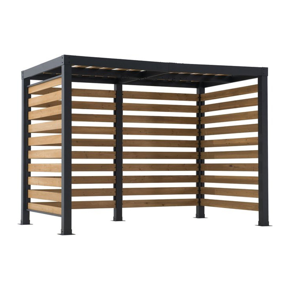 Sunjoy Stahl Pergola Pavillon MARAO Modern in Schwarz/Braun B: 313 cm, H: 191 cm - Bild 1