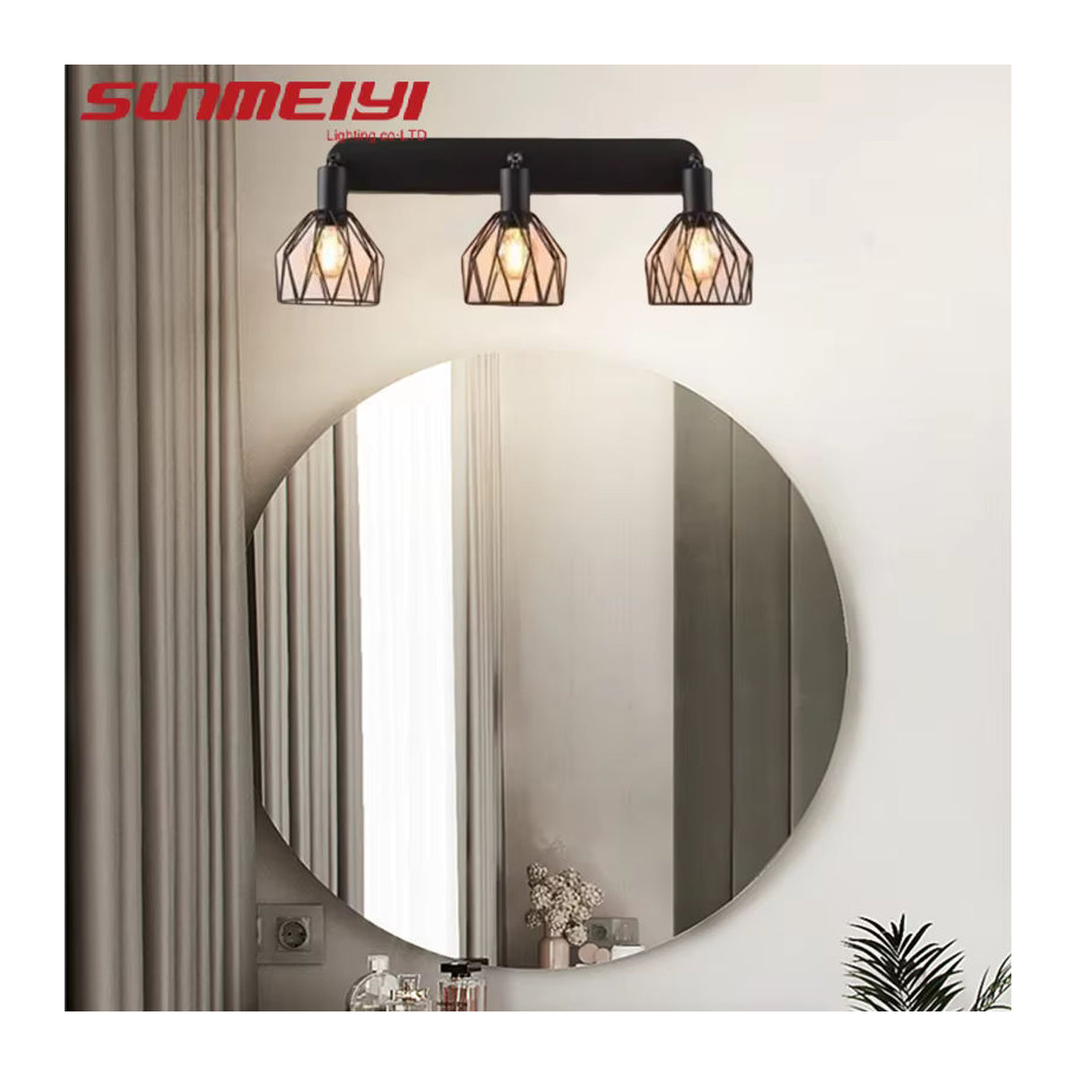 SUNMEIYI Deckenlampe im modernen Industrial Style aus Metall, Schwarz - Bild 2