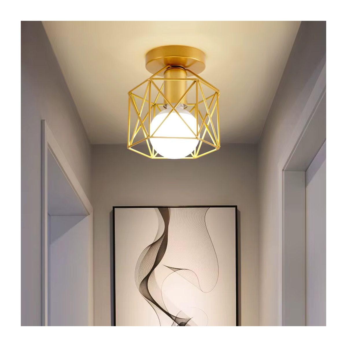 SUNMEIYI Deckenlampe im Nordic Minimalismus Design aus Metall in Gold - Bild 2