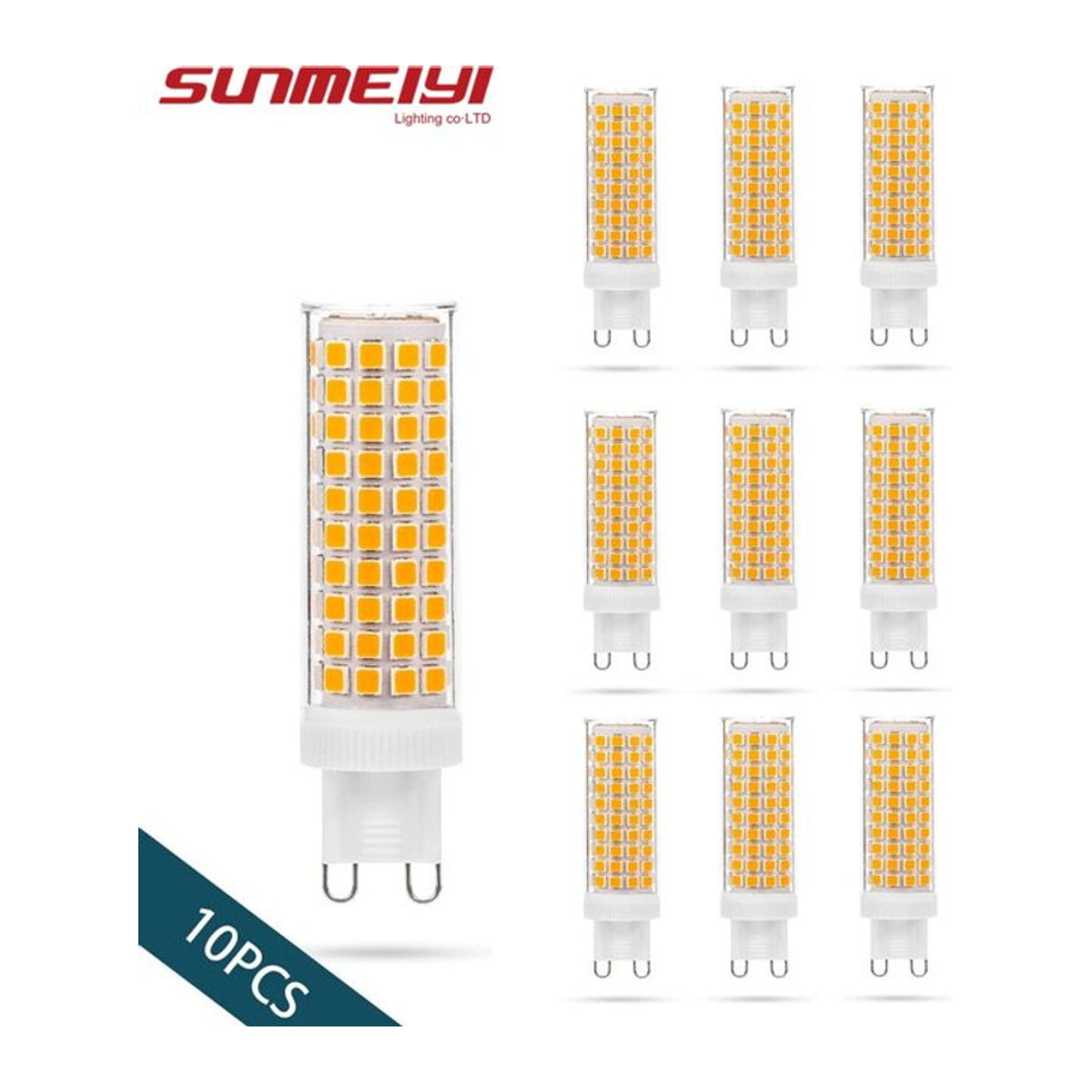 SUNMEIYI G9 LED Lampe 10 Stück, 10 W, Keramik, flimmerfrei, für Kronleuchter und Wohnzimmer - Bild 1