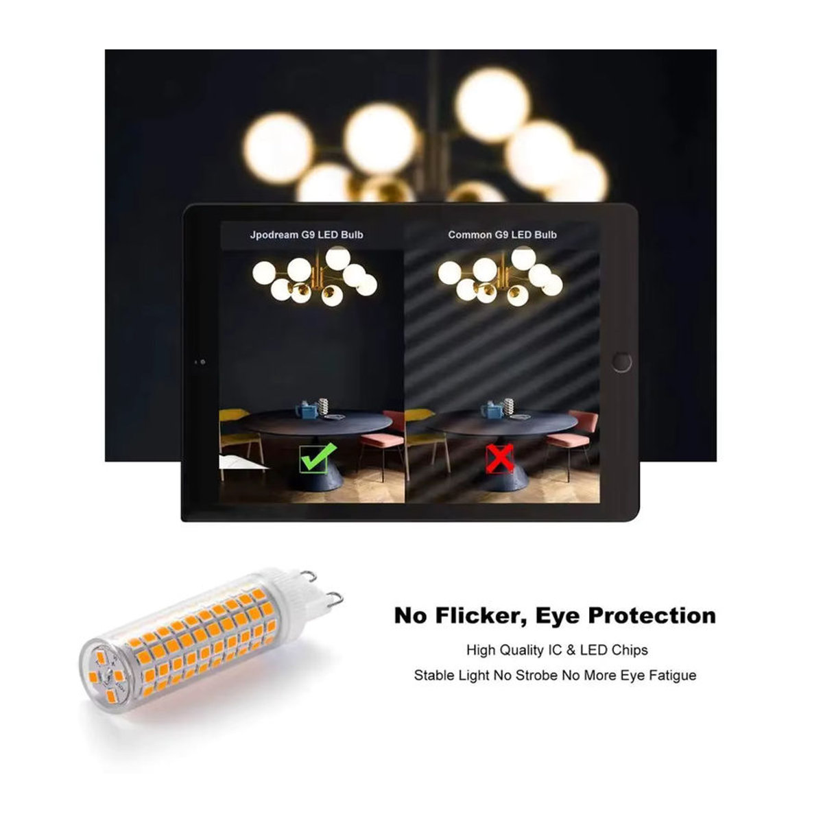SUNMEIYI G9 LED Lampe 10 Stück, 10 W, Keramik, flimmerfrei, für Kronleuchter und Wohnzimmer - Bild 2