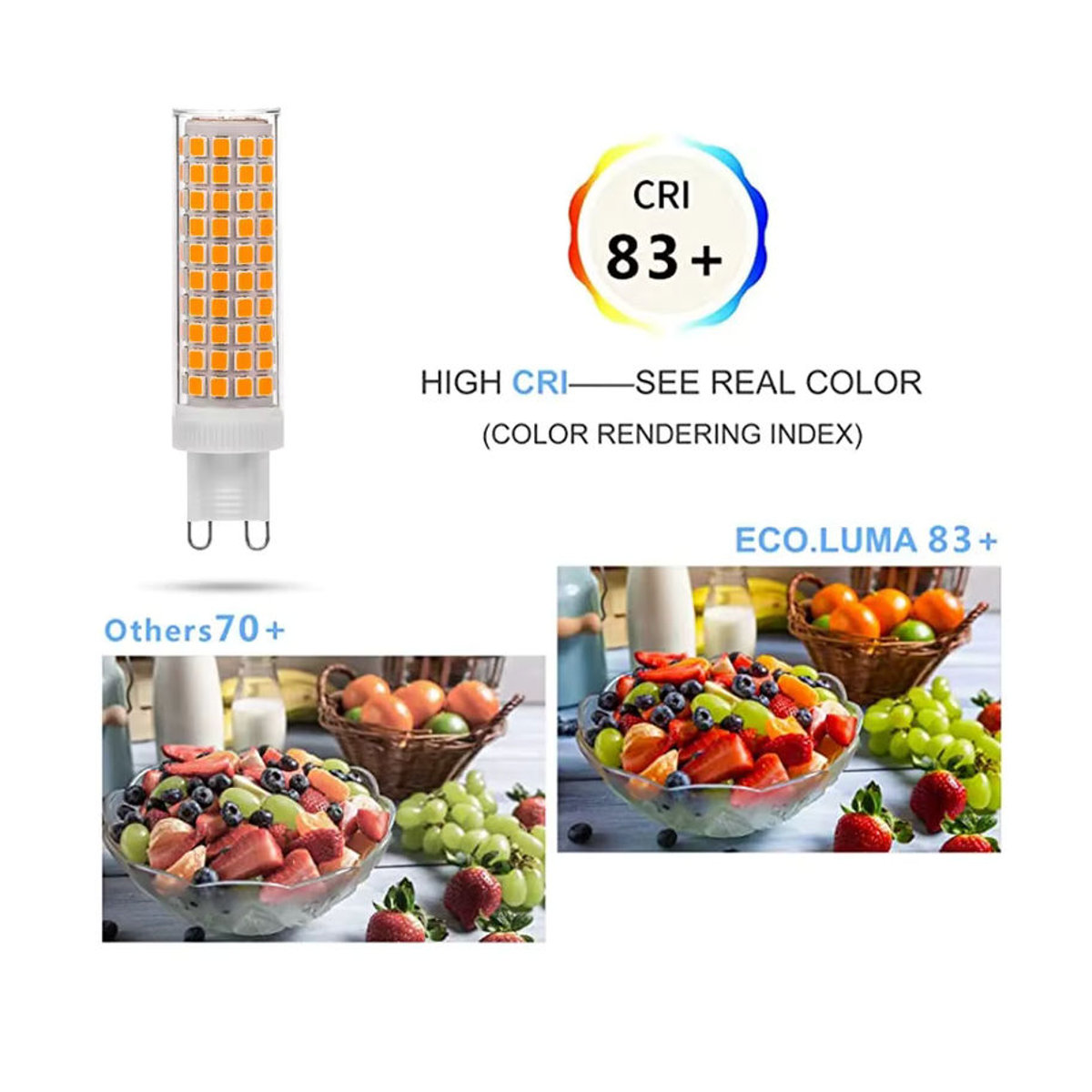 SUNMEIYI G9 LED Lampe 10 Stück, 10 W, Keramik, flimmerfrei, für Kronleuchter und Wohnzimmer - Bild 3