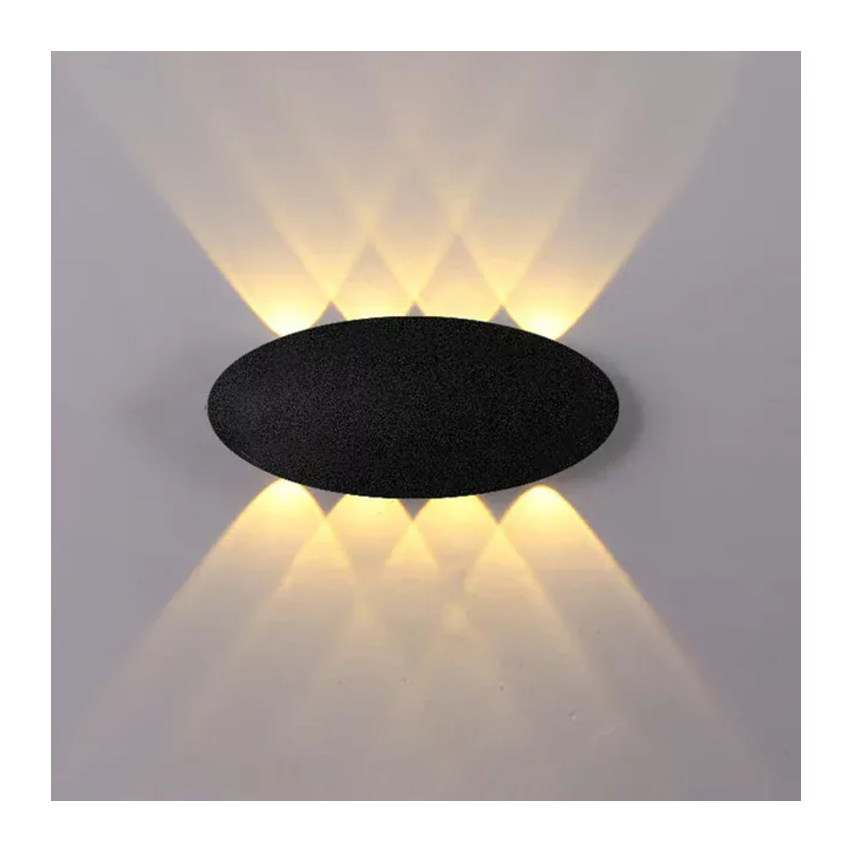 SUNMEIYI Moderne Ovale LED Wandleuchte aus Aluminium in Schwarz mit warmweißem Licht IP65 Wasserdicht für Innen und Außen - Bild 1