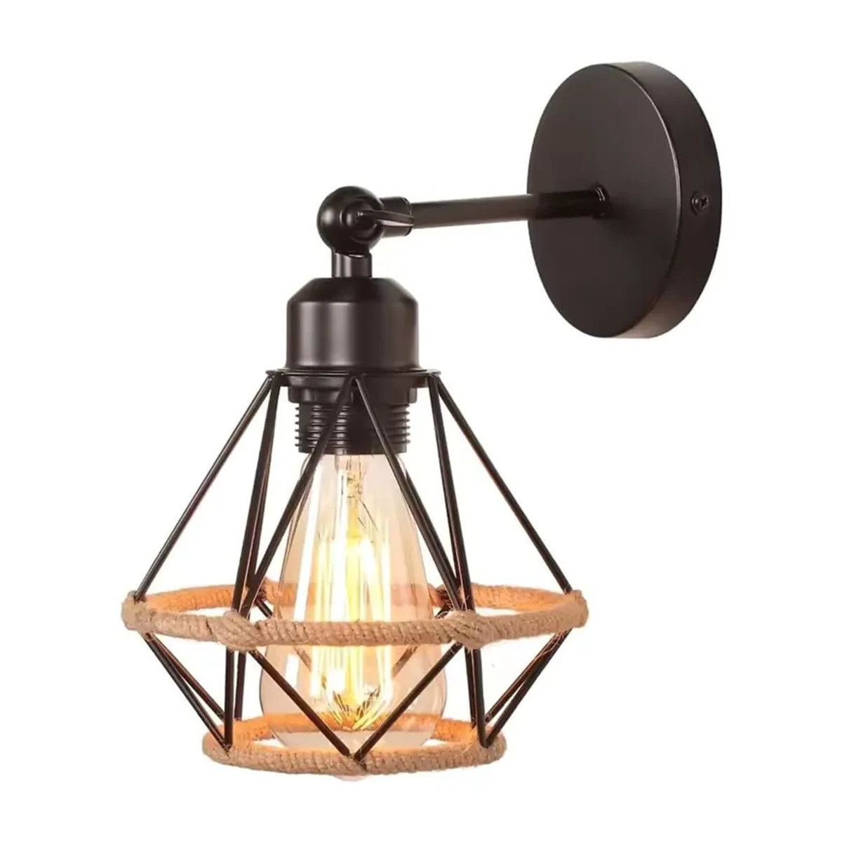 SUNMEIYI Retro Wandleuchte aus Metall im Industrial Design, Schwarz, E27 - Bild 7