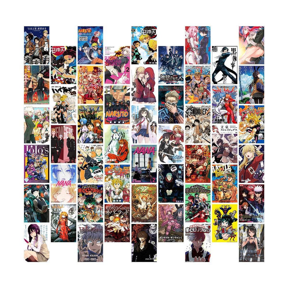 Sunshine Days Anime Manga Wandcollage Kit mit 50 ästhetischen Papier-Panels in Mehrfarbig für deine DIY Kunst Dekoration - Bild 4