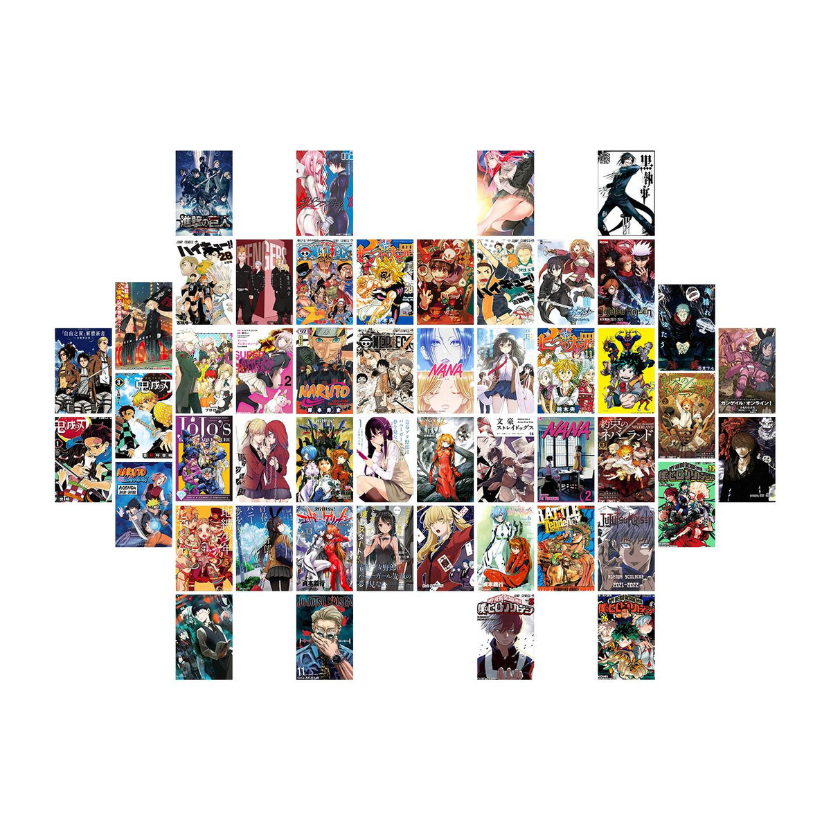 Sunshine Days Anime Manga Wandcollage Kit mit 50 ästhetischen Papier-Panels in Mehrfarbig für deine DIY Kunst Dekoration - Bild 8