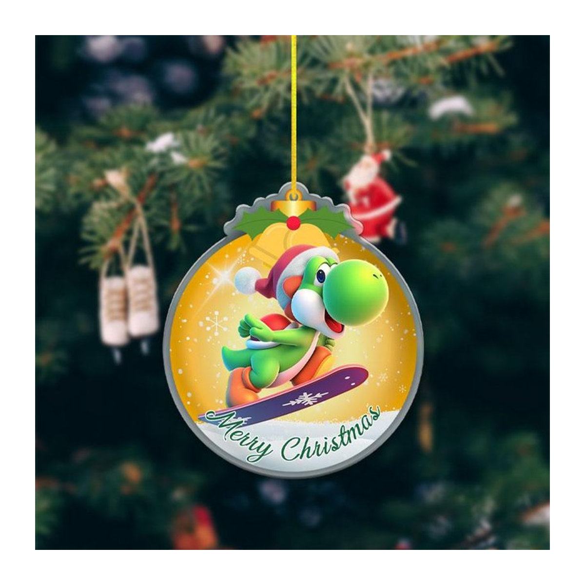 Super Mario Bros Prinzessin Peach Acryl Anhänger für Weihnachtsbaumdekoration, Durchmesser: 8 cm - Bild 1