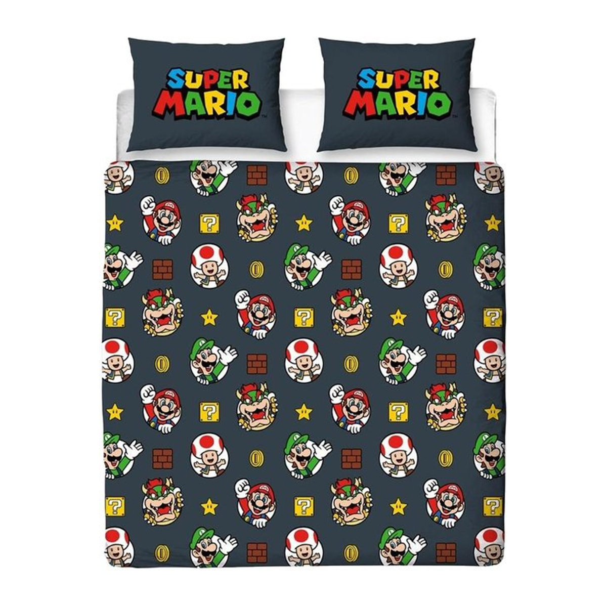 Super Mario Doppelbettwäsche-Set in Schwarz - Bild 1