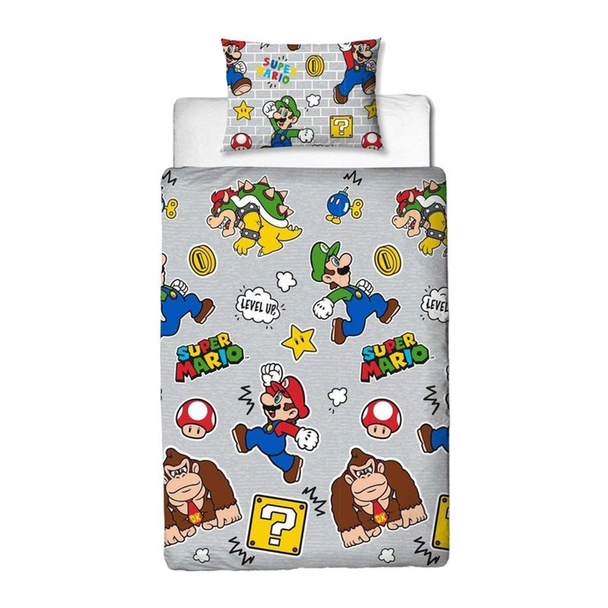 Super Mario Wendebettwäsche-Set Single Schwarz - Bild 1