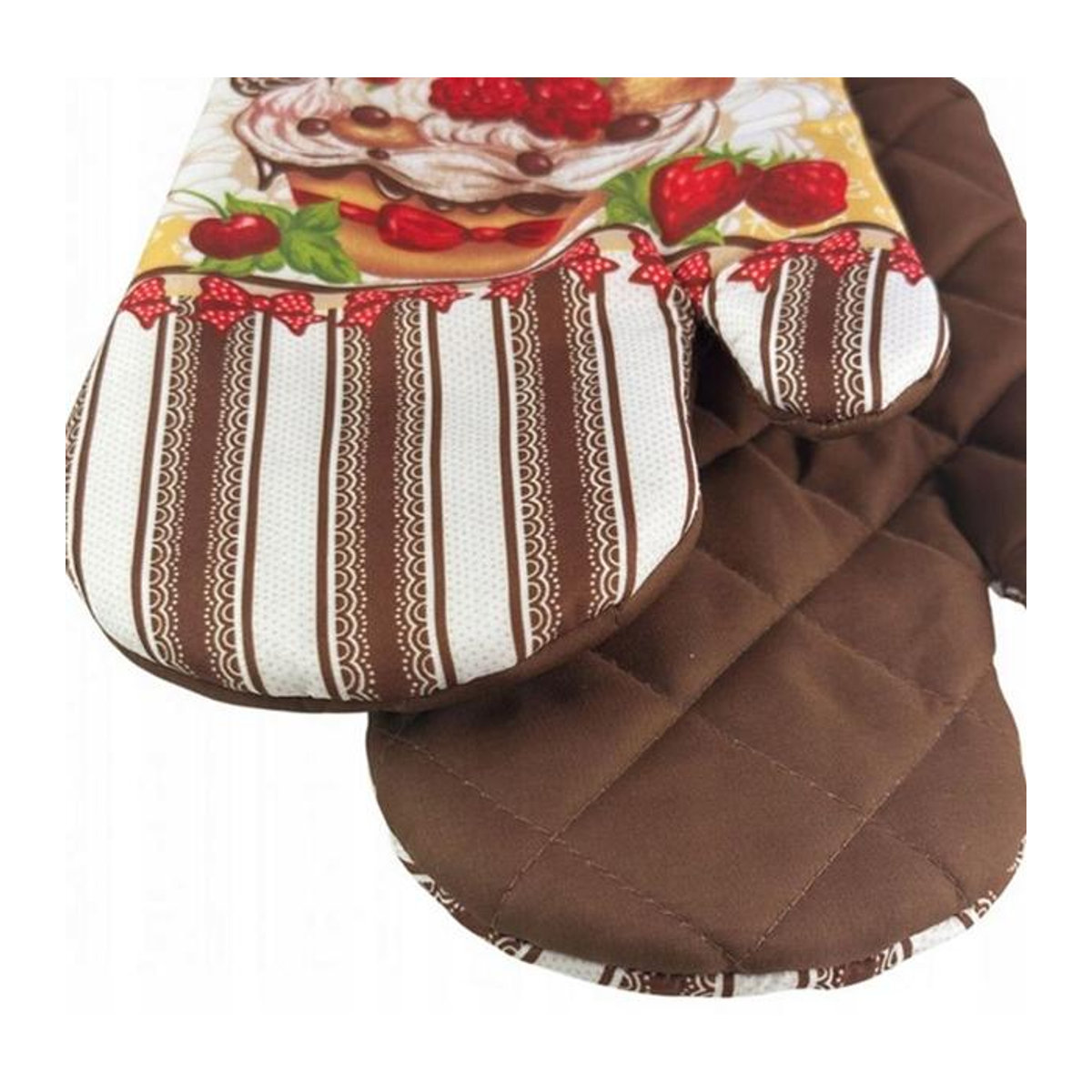 Super Merchant Küchenhandschuhe mit Magnet im 2er-Set mit Dessert-Motiv und Hitzeschutz bis 250°C - Bild 2