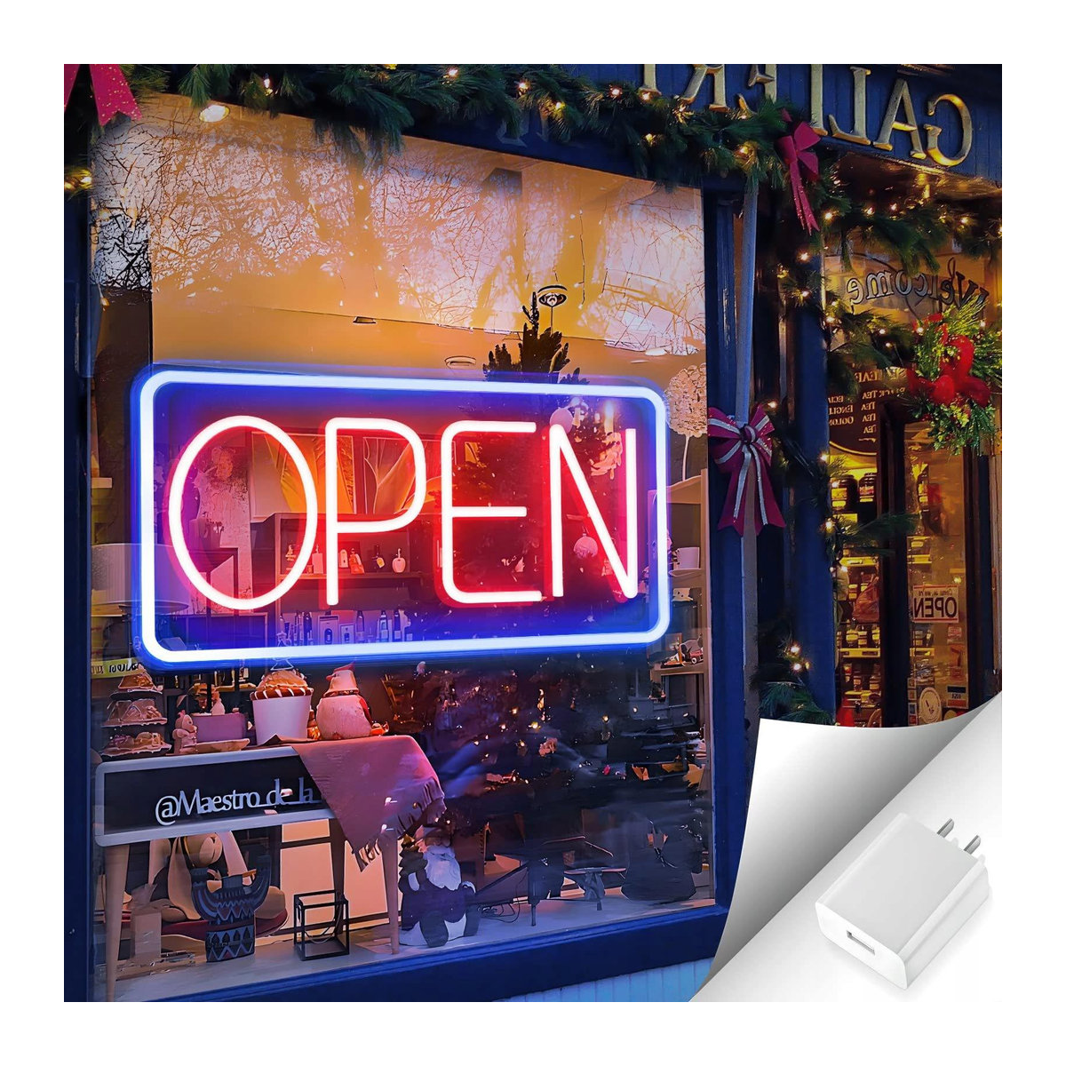 Super Merchant LED Neonschild Offen als USB-Anhänger für dein Geschäft, Café oder deine Bar - Bild 5