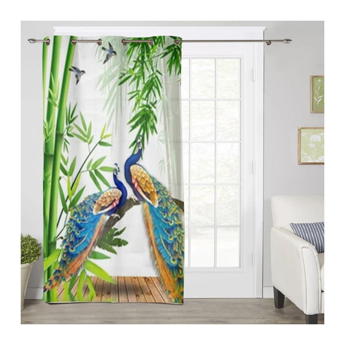 Super Six Vorhang mit bunten mexikanischen Streifen in Transparent, B/H: 135 x 60 cm - Bild 1