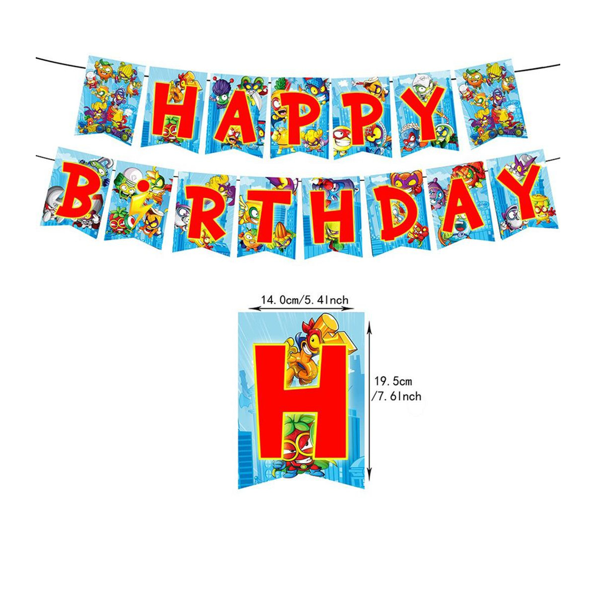 Superthings Partyzubehör Set für Kinder mit Girlande, Cake Topper und Luftballons, 30 Stück, Multicolor - Bild 2