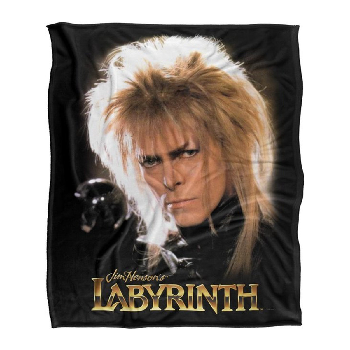 Superweiche Decke Labyrinth Kristallkugel Seidige Jareth Der Goblin-Koenig in Schwarz - Bild 1