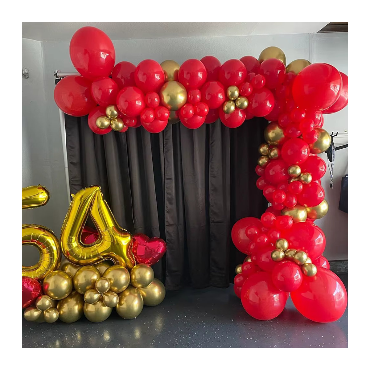 Surpsea Ballonbogen Kit in Rot und Gold mit Metall-Effekt und Konfetti für deine Geburtstagsparty oder Babyparty - Bild 4
