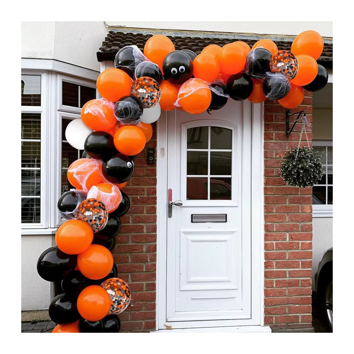 Surpsea Halloween Luftballons Set aus Latex in Schwarz und Orange mit Konfetti für Kinder und Partydekoration - Bild 5