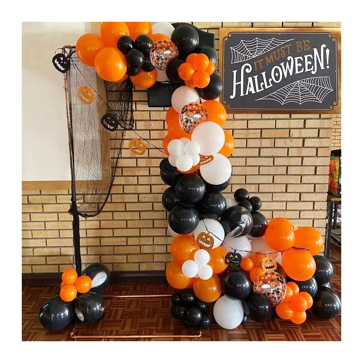 Surpsea Halloween Luftballons Set aus Latex in Schwarz und Orange mit Konfetti für Kinder und Partydekoration - Bild 6