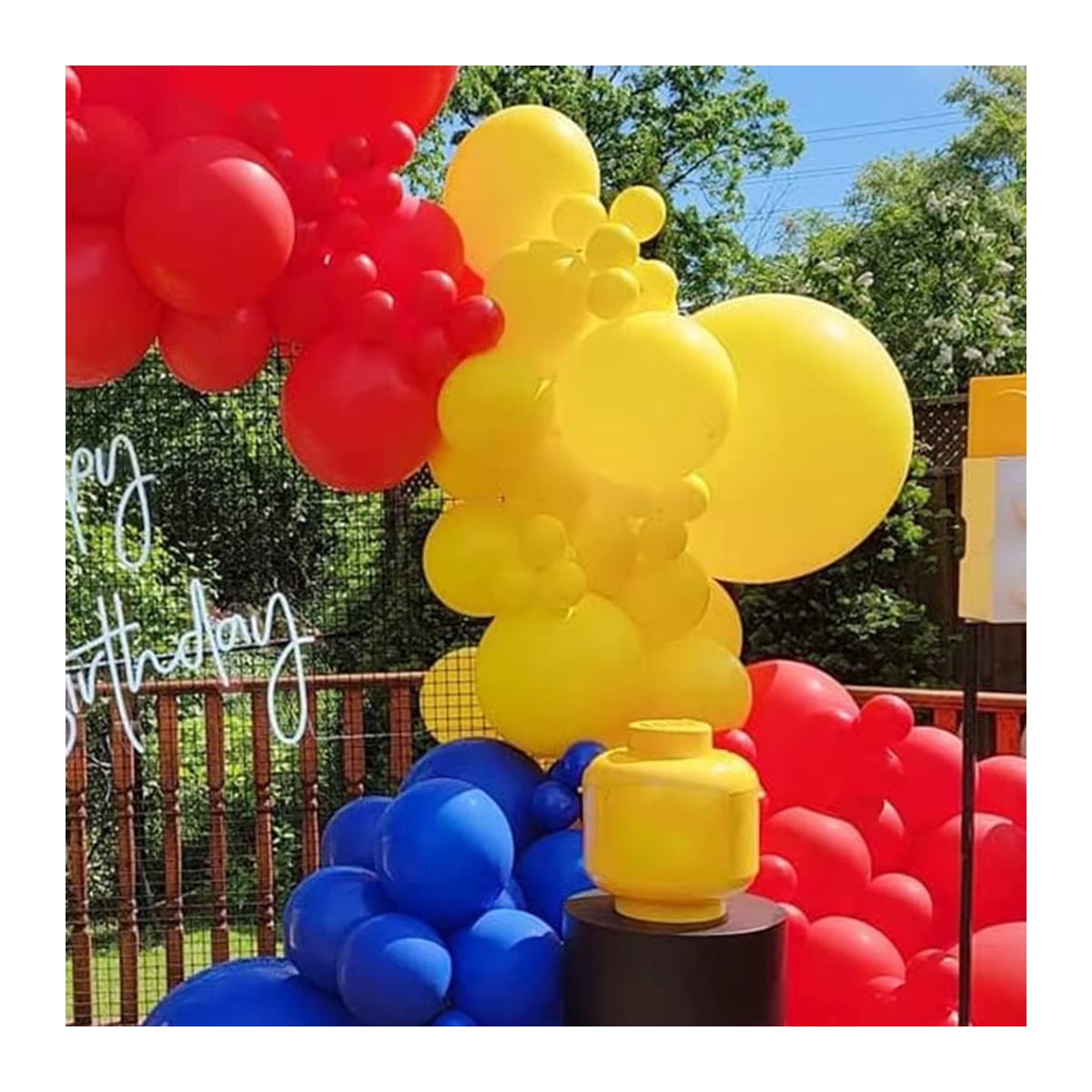 Surpsea Luftballon Girlande aus Latex in Rot, Blau und Gelb für Geburtstag, Karneval oder Baby Shower Dekorationen - Bild 3