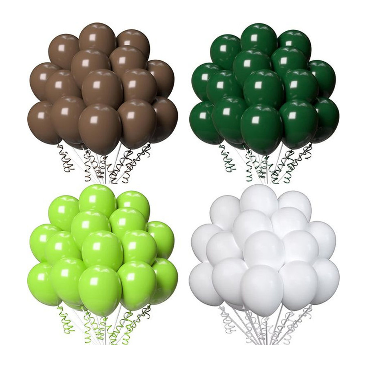 Surpsea Retro Latex Luftballons in Braun Grün und Weiß für Dschungel Safari Geburtstag Hochzeit und Babyparty, Durchmesser: 12,7 cm - Bild 1
