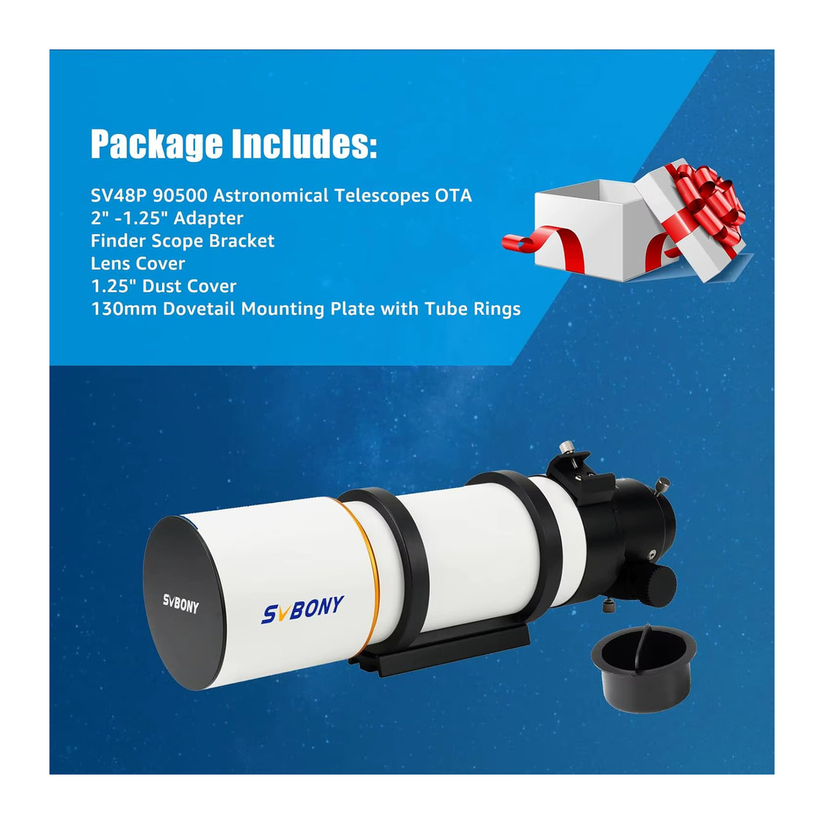 Svbony SV48P Astronomisches Teleskop Refraktor mit 90/102mm Apertur und Dual-Speed-Fokussierer für Deep-Sky-Astrofotografie - Bild 5