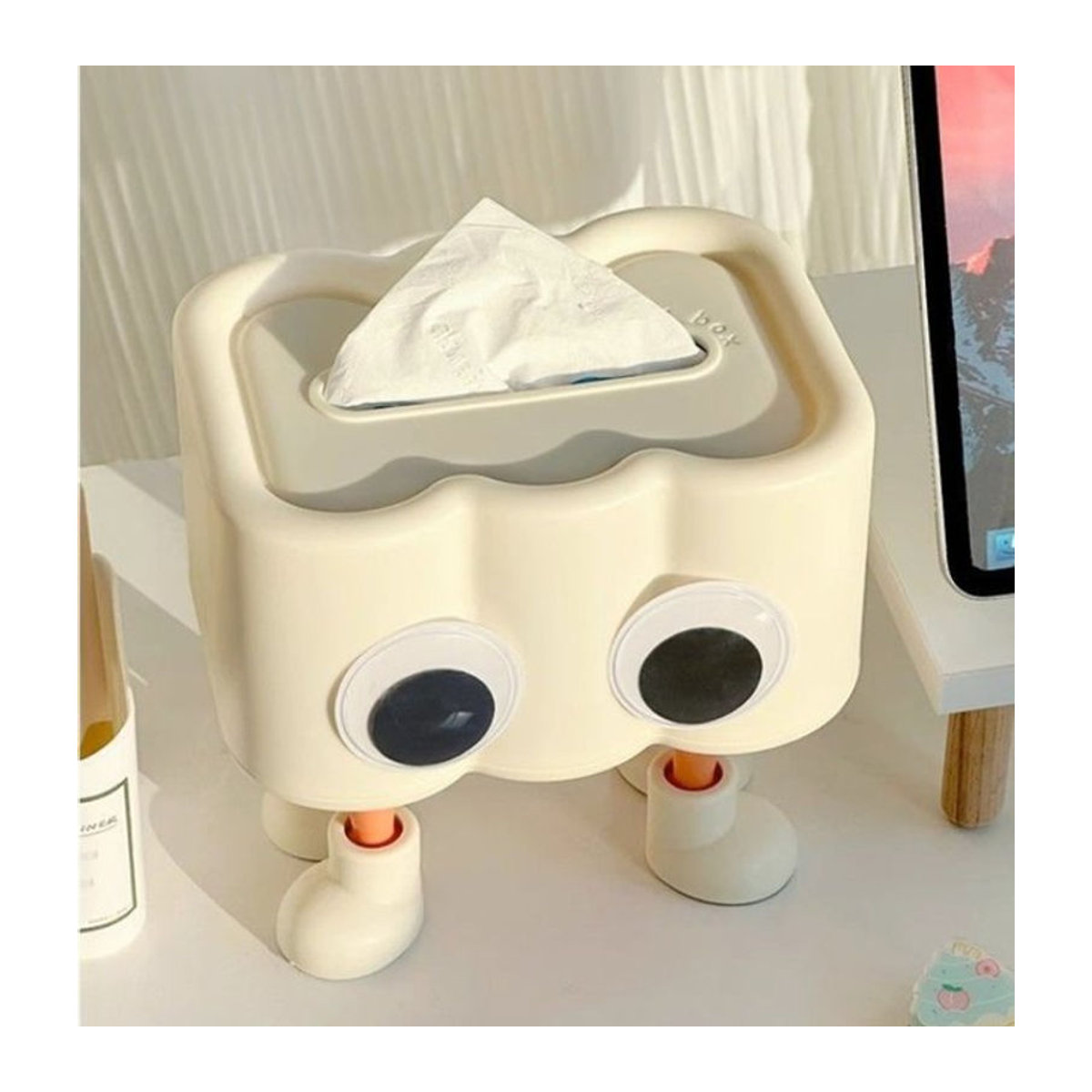 Sweet Eye Tissue Spender Set PDQ aus Kunststoff in Grün und Creme - Bild 1