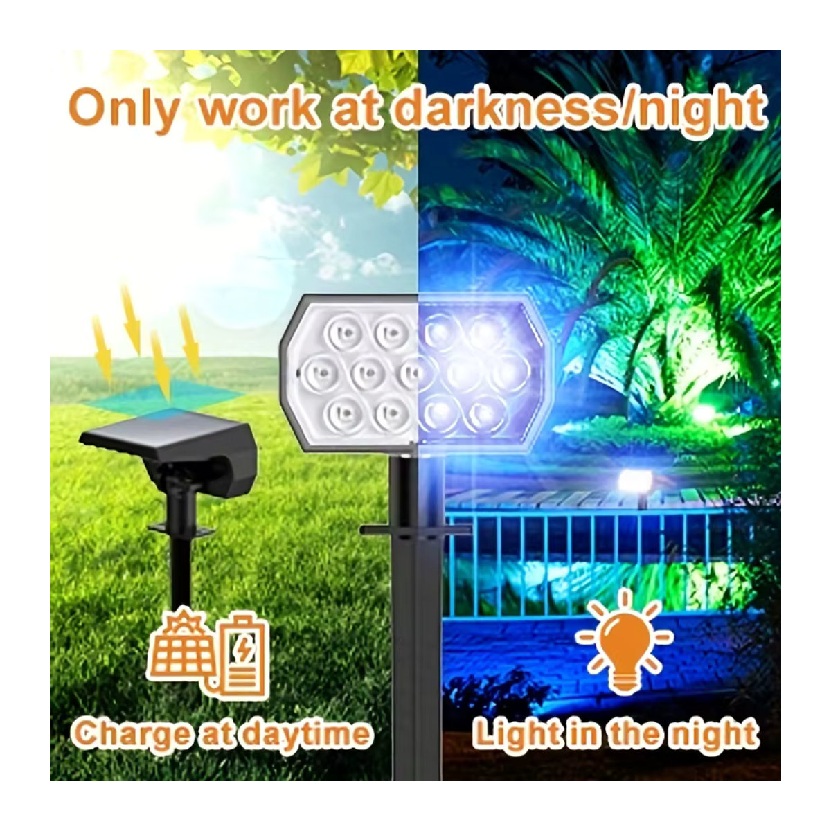 Swiatla Solar Außenstrahler mit 7 Farbwechsel-Modi, IP65 wasserdicht, bunt für Garten und Terrasse - Bild 4